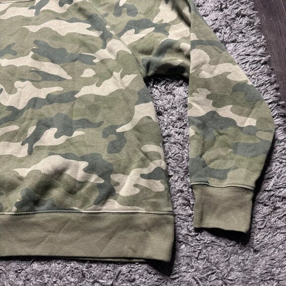 Old Navy Sweatshirt Womens Large Green Camo Pullover Crewneck Long Sleeve - Picture 5 of 9